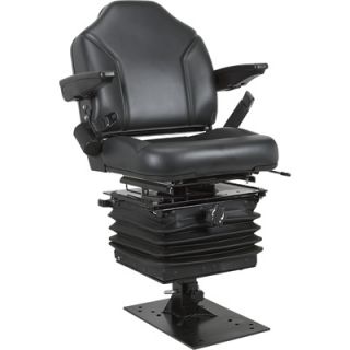 Wise Mechanical Suspension Backhoe Seat Assembly   Black, Model# WM1684