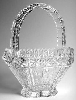 Hofbauer Byrdes Collection (The) Footed Basket   Clear, Pressed, Bird