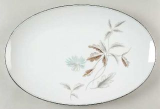 Noritake Corliss 14 Oval Serving Platter, Fine China Dinnerware   Turquoise/Gra