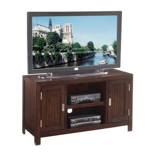 City Chic Espresso Tv Stand (Brown Materials Poplar solids, birch veneers Finish Espresso Dimensions 26 inches high x 44 inches wide x 18 inches deep Number of shelves Four (4)Number of drawers/compartments Two (2)Model 5536 09 Assembly required. Th