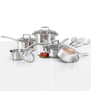 T Fal 12 pc. Stainless Steel Copper Bottom Cookware Set