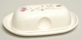 Franciscan Duet 1/4 Lb Covered Butter, Fine China Dinnerware   Two Pink Flowers,