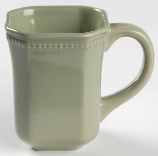 Cindy Crawford Style Ellery Green Mug, Fine China Dinnerware   All Green,Ribbed,