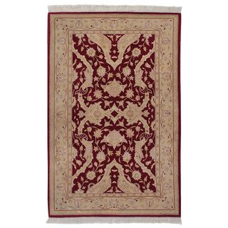 Hand knotted Tabriz Red Wool Rug (3 9 X 5 9)