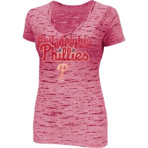 Philadelphia Phillies Majestic MLB Womens Long Shot Fashion T Shirt