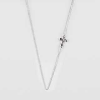 Side Cross Necklace Silver One Size For Women 210747140