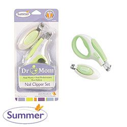 Summer Infant Dr. Mom Nail Clipper Set (Green/whiteIncludes One (1) newborn nail clipper, one (1) standard size nail clipperFor babys nail groomingComfort gripWaterproofSafety Do not allow children to play with clipper, contains sharp edgesSuggested age