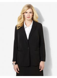 Catherines Plus Size Pindot Jacket   Womens Size 0X, Black