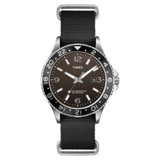 Timex Mens Slip Thru Strap Analog Quartz Watch   Black
