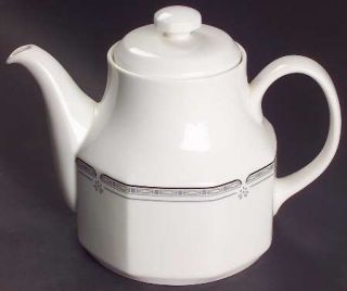 Royal Doulton Newport Teapot & Lid, Fine China Dinnerware   Fine China,Black/Gra