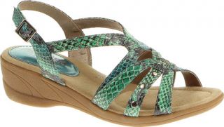 Womens Soft Style Taris   Blue/Green Pearlized Python Casual Shoes