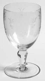 Kusak Cut Glass Works 5700 2 Wine Glass   Stem 5700, Fleur DeLys Cut,