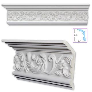 Scrolling Leaf 6.375 inch Crown Molding (8 Pack)