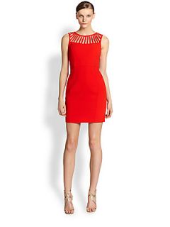 Laundry by Shelli Segal Stretch Crepe Cutout Dress   Fiery Red