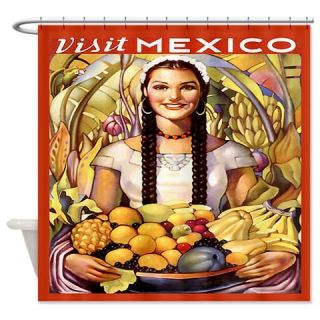  Mexico Travel Poster Shower Curtain  Use code FREECART at Checkout