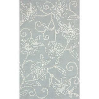 Nuloom Handmade Solid Floral Grey Rug (76 X 96)