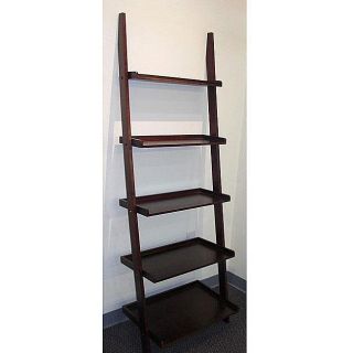 Cappuccino Five tier Leaning Ladder Shelf