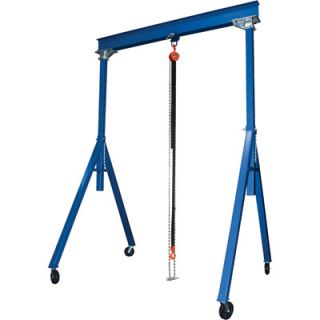 Vestil Steel Gantry Crane   Adjustable Height, 4000 Lb. Capacity, 20ft.L x 10in.