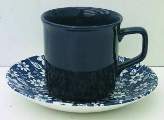 Johnson Brothers Country Cupboard Blue Flat Cup & Saucer Set, Fine China Dinnerw