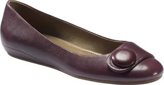 Womens ECCO Owando Button   Bordeaux Antique Old West Ballet Flats