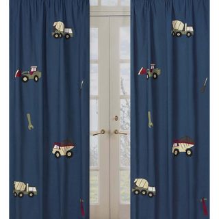 Blue Construction Zone 84 inch Curtain Panel Pair (Blue, green, brownConstruction Rod PocketPocket measures 1.5 inchesLining NoneDimensions 42 inches wide x 84 inches long eachMaterials CottonCare instructions Machine washableThe digital images we d