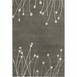 Nuloom Handmade Luna New Zealand Wool Rug (83 X 11) (GreyPattern FloralTip We recommend the use of a non skid pad to keep the rug in place on smooth surfaces.All rug sizes are approximate. Due to the difference of monitor colors, some rug colors may var