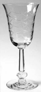Heisey Rondo (Stem #4091) Water Goblet   Stem #4091, Cut #908, Cut Swags