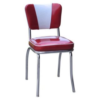 Dining Chair V Back Diner Chair   Red   Set of 2