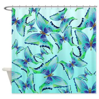  Butterfly Blues Pattern Shower Curtain  Use code FREECART at Checkout