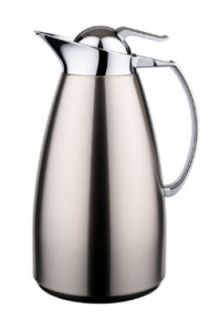 Service Ideas 1 liter Coffee Server w/ Stainless Interior, Brushed Stainless