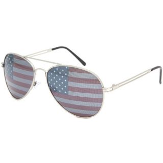 American Flag Aviator Sunglasses Silver One Size For Men 213649140