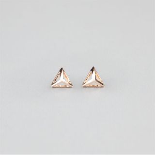 3D Pyramid Stud Earrings Gold One Size For Women 214398621