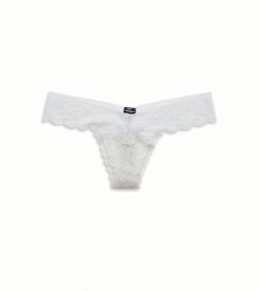 Glacier Grey Aerie for AEO Vintage Lace Thong, Womens XS