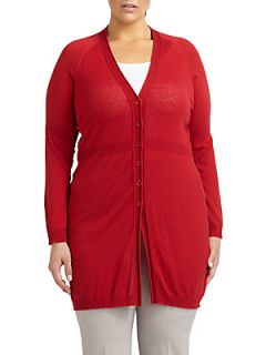 Braided Detail Knit Cardigan   Red
