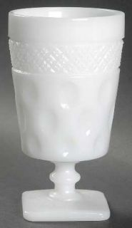 McKee Opal Milk Glass Iced Tea   Milk Glass,Crosshatch&Dot Design,No Trim