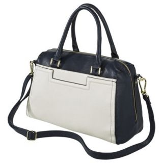 Merona Satchel Handbag with Removable Shoulder Strap   Navy/White