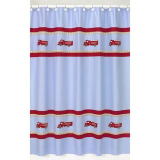 Frankies Firetruck Kids Shower Curtain (Blue/ redMaterials 100 percent cotton fabrics Dimensions 72 inches wide x 72 inches longCare instructions Machine washableShower hooks and liner not includedThe digital images we display have the most accurate co
