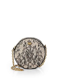 Dolce & Gabbana Miss Glam Printed Leather Crossbody Bag   Black Pearl