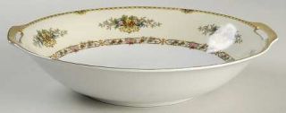 Meito Malta, The 10 Round Vegetable Bowl, Fine China Dinnerware   Brown &Yellow