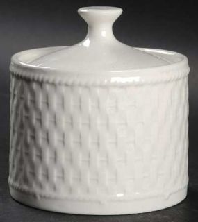 Pfaltzgraff Weave Sugar Bowl & Lid, Fine China Dinnerware   Traditions,All White