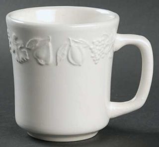 Quadrifoglio Qud7 Mug, Fine China Dinnerware   Embossed Fruit On Rim