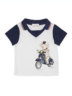Gucci Infants Teddy Scooter Polo Shirt   White Navy