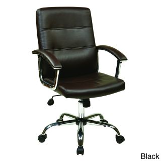 Malta Home Office Chair (Black, red, espresso, whiteMaterials Faux leather, metal, vinyl, plastic, foam, PVCFinish ChromeSeat height 20.25 inchesAdjustable heightDimensions 23.75 inches wide X 25 inches deep x 43 inches highWeight capacity 200 pounds
