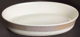 Mikasa Tracings Oval Baker, Fine China Dinnerware   Intaglio Line, Pink Gray Str