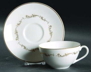 Royal Doulton French Provincial Flat Cup & Saucer Set, Fine China Dinnerware   I