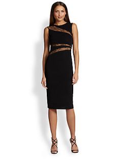 ABS Lace  Inset Jersey Dress   Black
