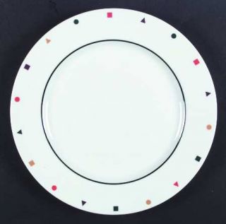Sasaki China Elements Dinner Plate, Fine China Dinnerware   Multicolor Geometric