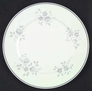 Haviland Rochelle Dinner Plate, Fine China Dinnerware   France, Gray Flowers On