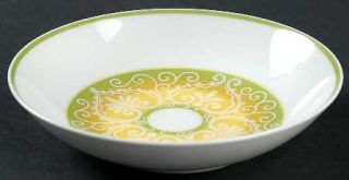 Noritake Mo Bay Fruit/Dessert (Sauce) Bowl, Fine China Dinnerware   Green/Yellow
