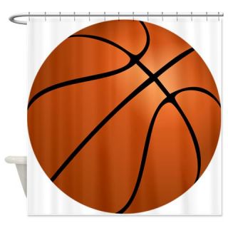  Orange Basketball Shower Curtain  Use code FREECART at Checkout